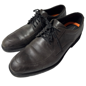 Rockport Men Size 7.5 Dark Grey Leather Dress Shoes Teen Middle School A12174